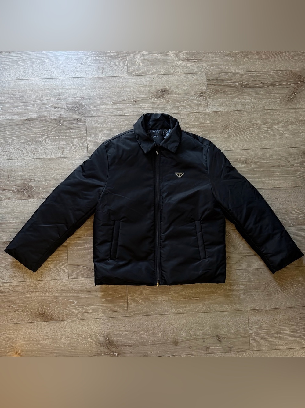 Prada Mens Black Re-Nylon Puffer Jacket